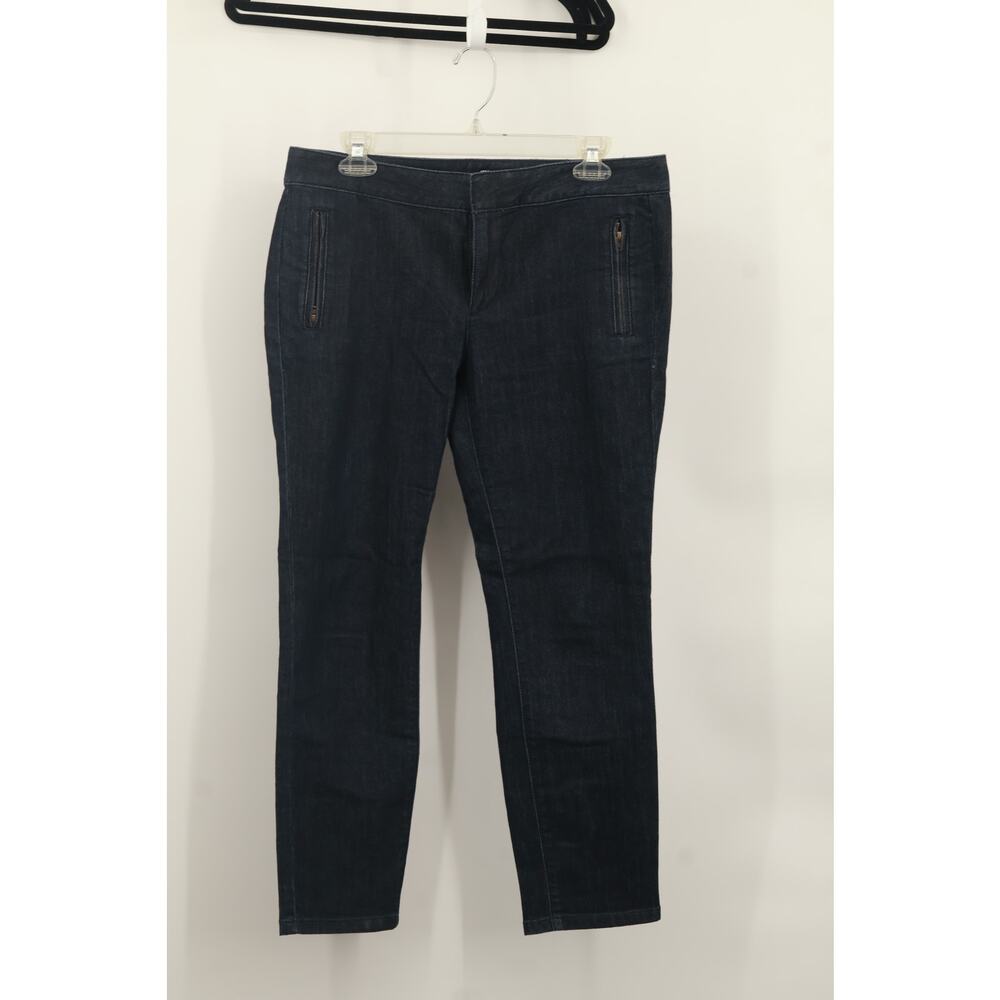 Ann Taylor Loft Womens Mid Rise Modern Crop Jeans Skinny Leg Pockets Size 6 Blue